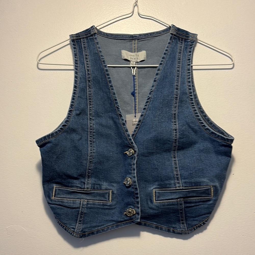 Love Tree Blue Denim Vest Top